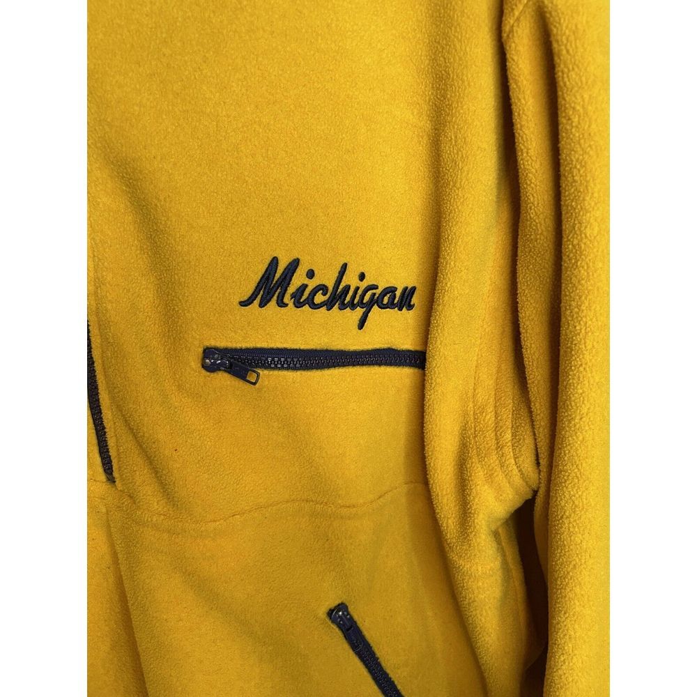 Michigan Wolverines Reversible Anorak Fleece Pullover Jacket Navy Yellow Mens 2X - Picture 7 of 16